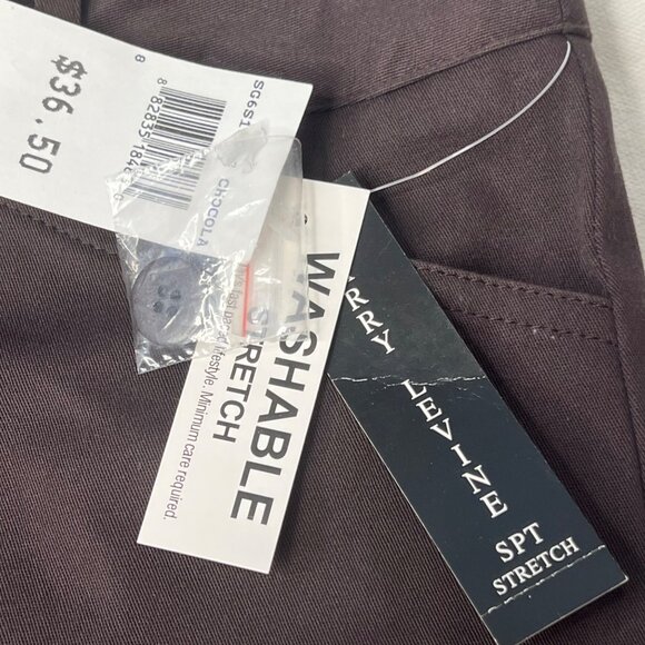 NWT Larry Levine Capris Women's 8 Chocolate Stretch Mid Rise City Comfort Career - Picture 2 of 15